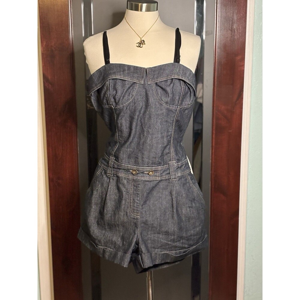 New CUTE SEXY Angel Kiss Denim Romper 98% Cotton Size Large